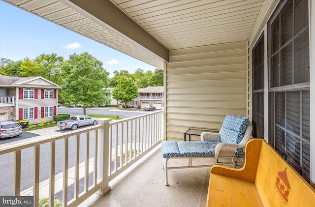 balcony featuring a porch