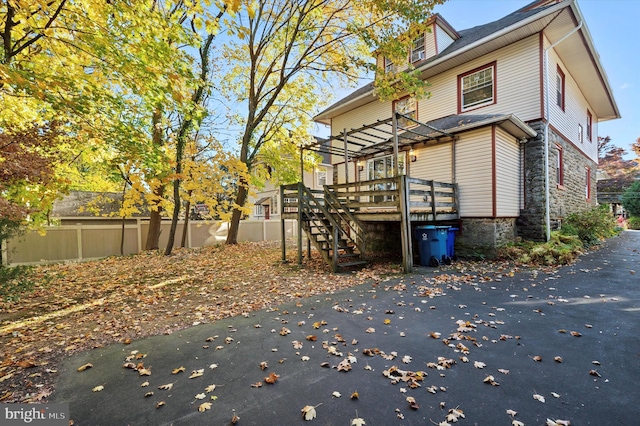 exterior space featuring a deck