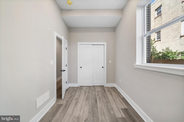 interior space featuring light wood-type flooring