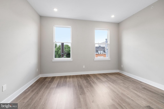 empty room featuring light wood-type flooring