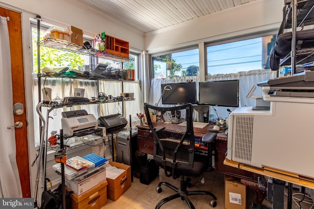 office featuring crown molding