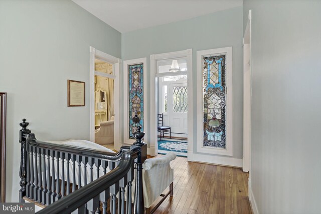 interior space with hardwood / wood-style flooring