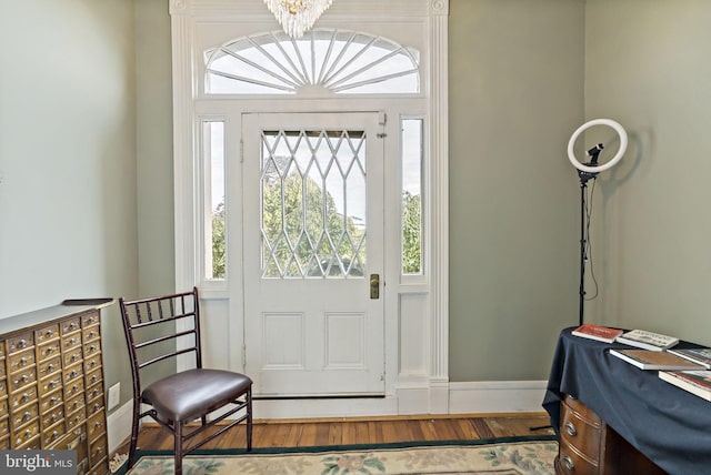 entrance foyer featuring hardwood / wood-style floors