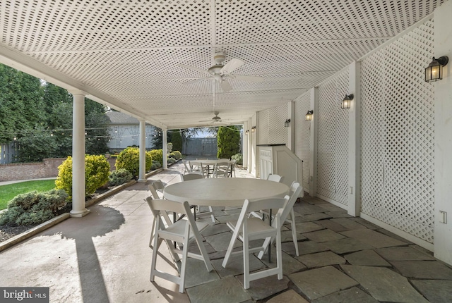 view of patio / terrace with ceiling fan