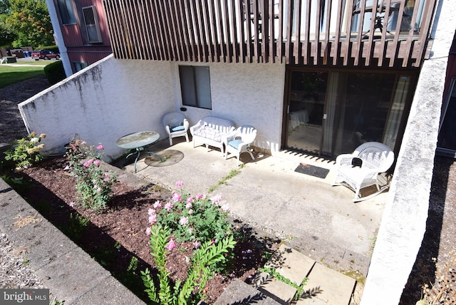 view of patio / terrace with a balcony