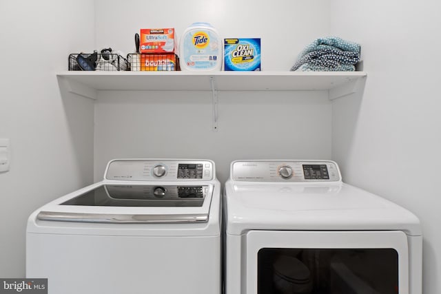 laundry room featuring washer and dryer