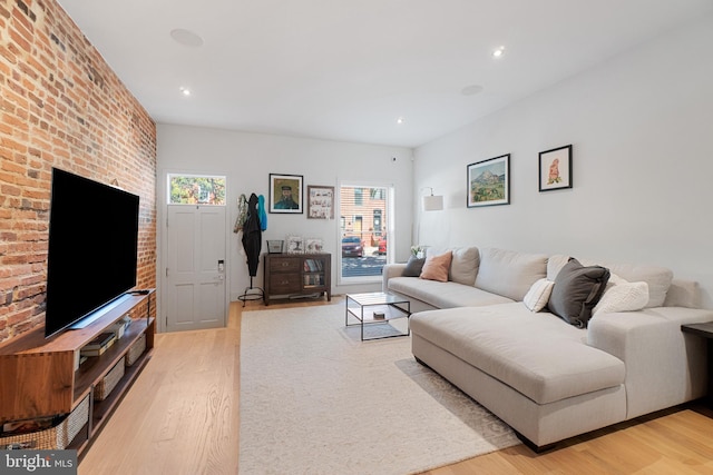 living room featuring light hardwood / wood-style floors