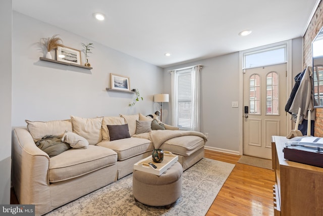 living room featuring wood-type flooring