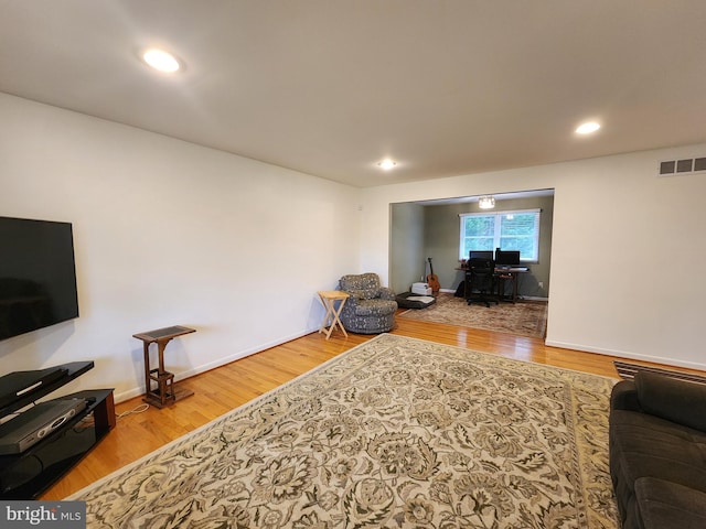 living room featuring hardwood / wood-style flooring