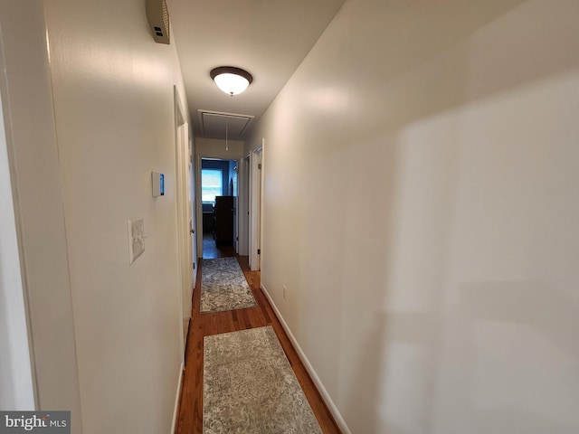 hall featuring dark hardwood / wood-style flooring