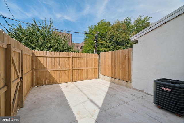 view of patio / terrace featuring central AC unit