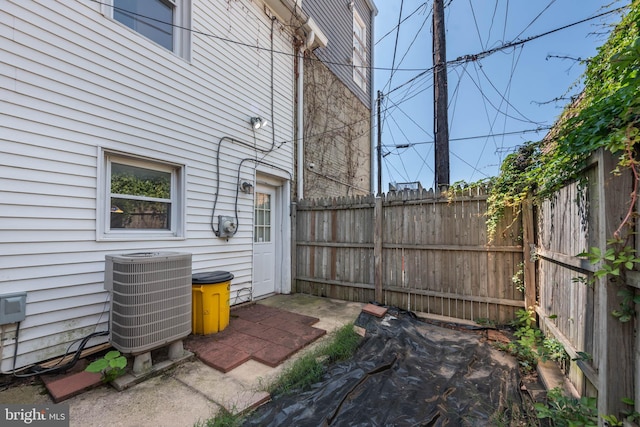 view of patio with central air condition unit