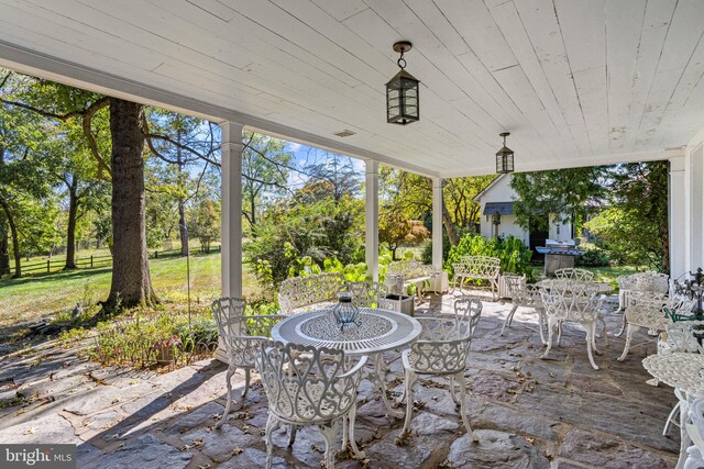 view of patio featuring grilling area