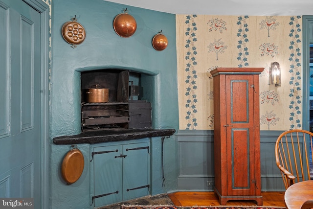 bathroom featuring wood-type flooring