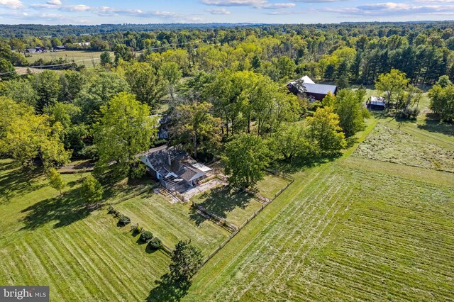 bird's eye view featuring a rural view