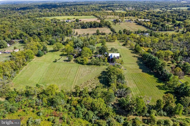 drone / aerial view with a rural view