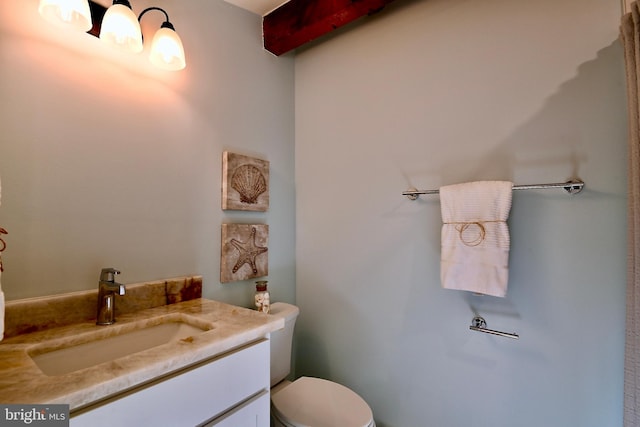 bathroom with toilet and vanity