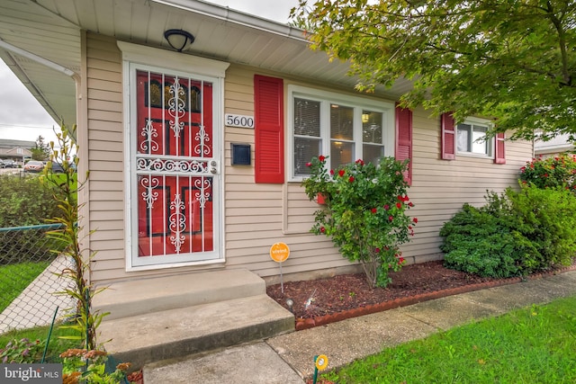 view of doorway to property