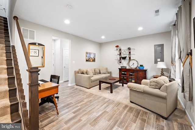 living room featuring light hardwood / wood-style floors