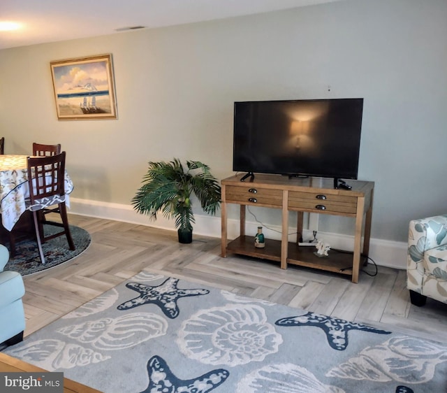 living room featuring hardwood / wood-style floors