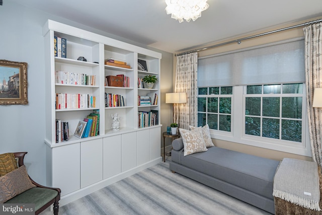 sitting room featuring light hardwood / wood-style floors