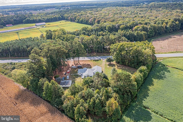 bird's eye view with a rural view