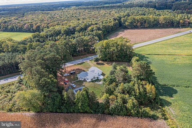 aerial view featuring a rural view