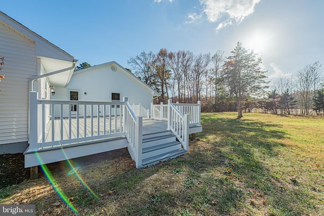 view of yard featuring a deck