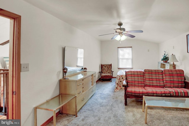 650 Bucks Church Rd, Newport, PA 17074 - living area with light colored carpet, ceiling fan, and lofted ceiling