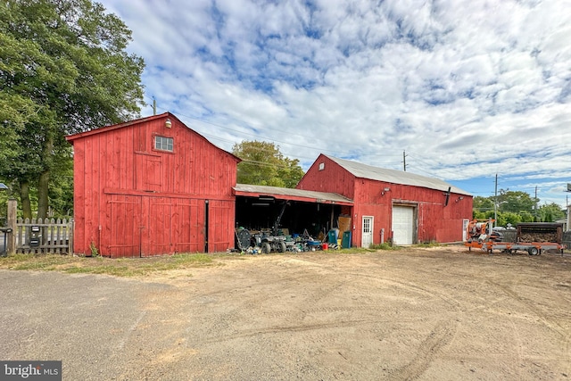 view of outdoor structure featuring a garage