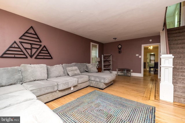 living room featuring wood-type flooring