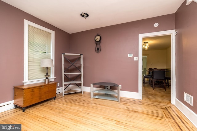 miscellaneous room with light hardwood / wood-style flooring