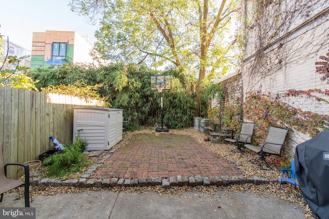 view of yard with a patio area