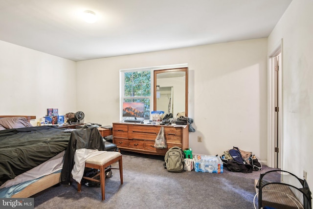 bedroom featuring carpet