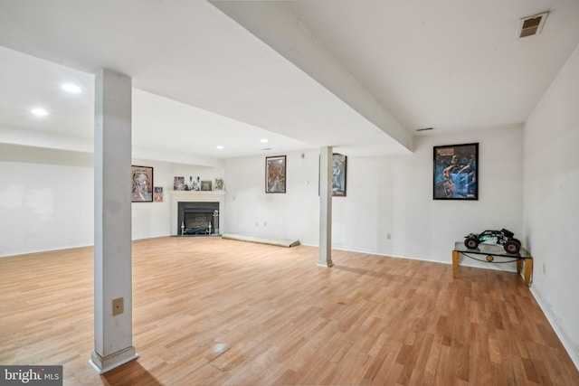 interior space with light wood-type flooring