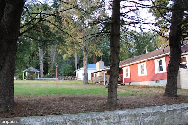 exterior space with a gazebo