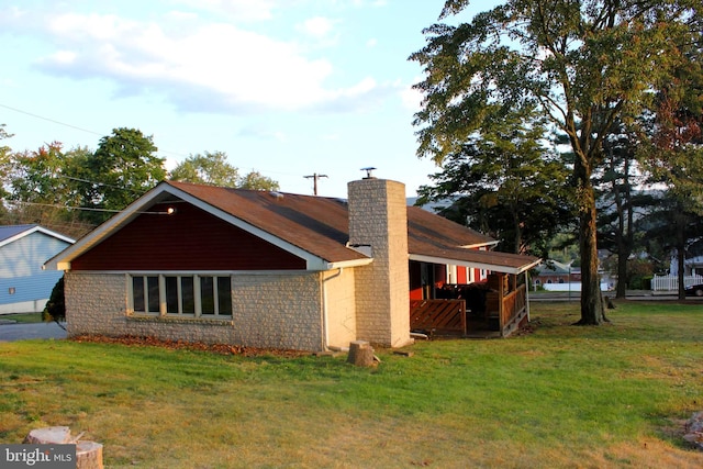 exterior space with a lawn