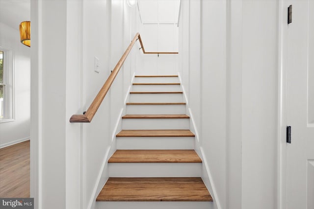 73 King Richard Rd, Berlin, MD 21811 - stairway with baseboards and wood finished floors