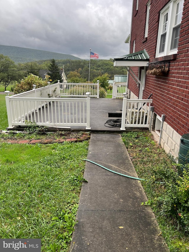 view of yard featuring a deck