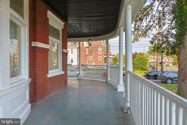 deck with covered porch