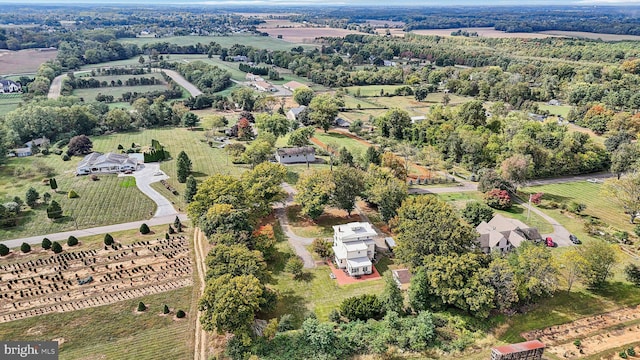 drone / aerial view featuring a rural view