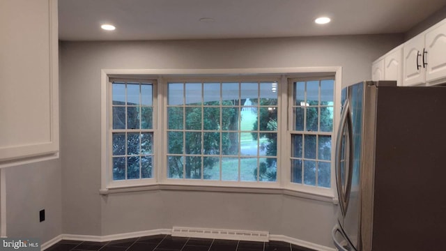 interior space with stainless steel refrigerator