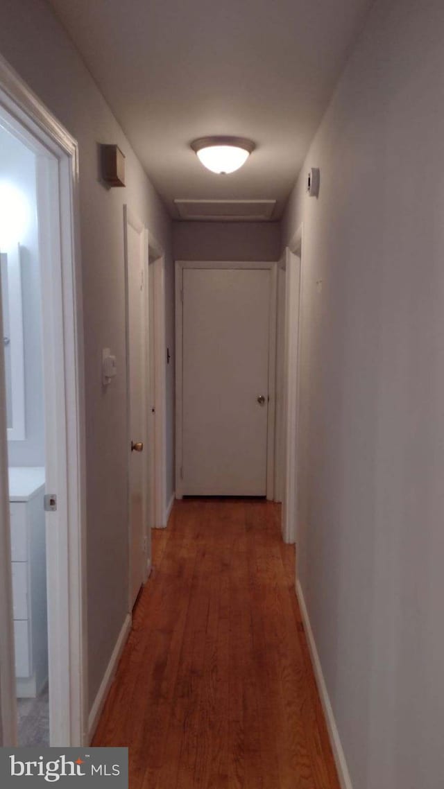 corridor featuring hardwood / wood-style floors