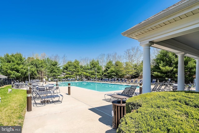 view of pool with a patio