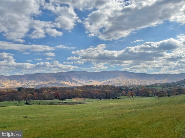 mountain view with a rural view