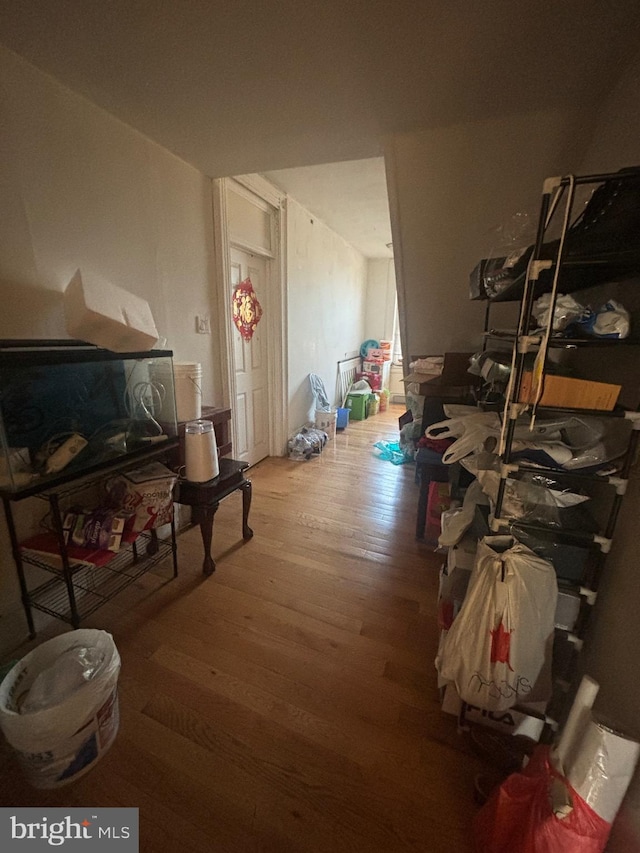 miscellaneous room with wood-type flooring