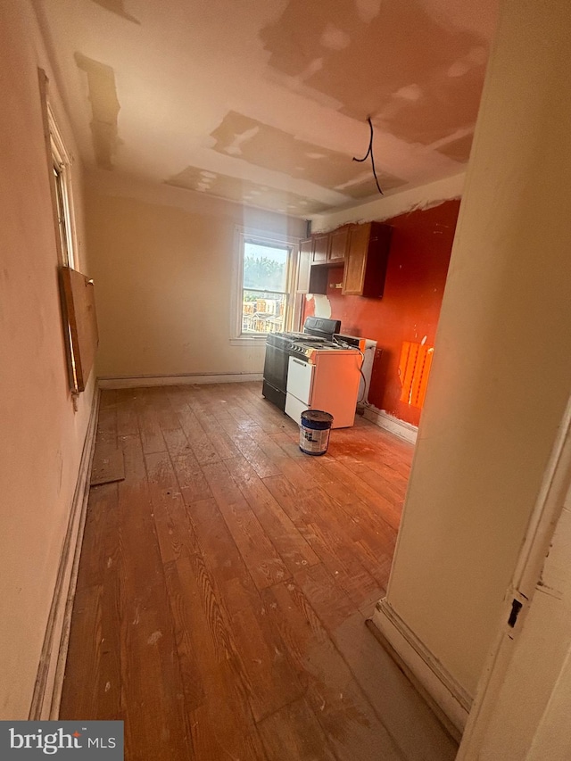 interior space with light hardwood / wood-style flooring