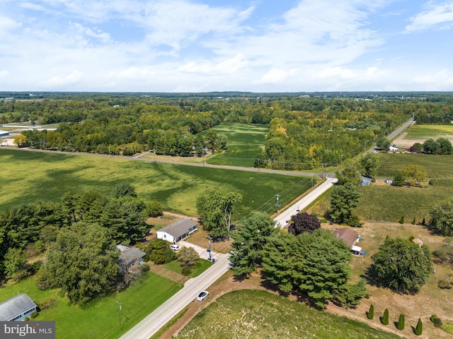 bird's eye view featuring a rural view