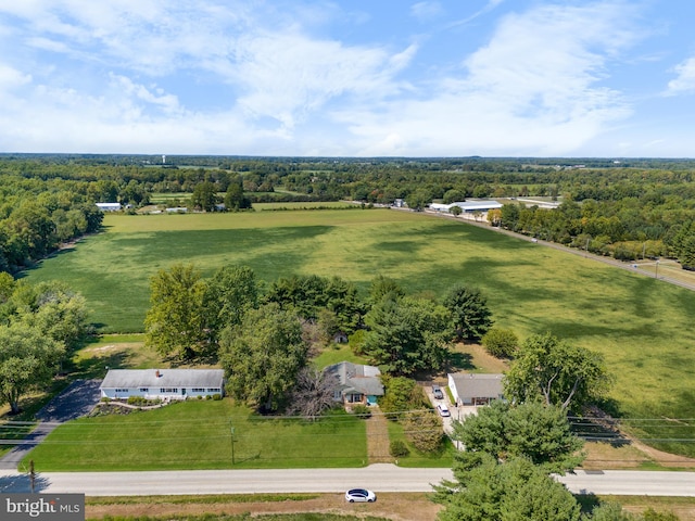 drone / aerial view with a rural view