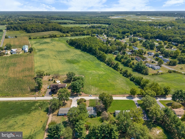 bird's eye view with a rural view